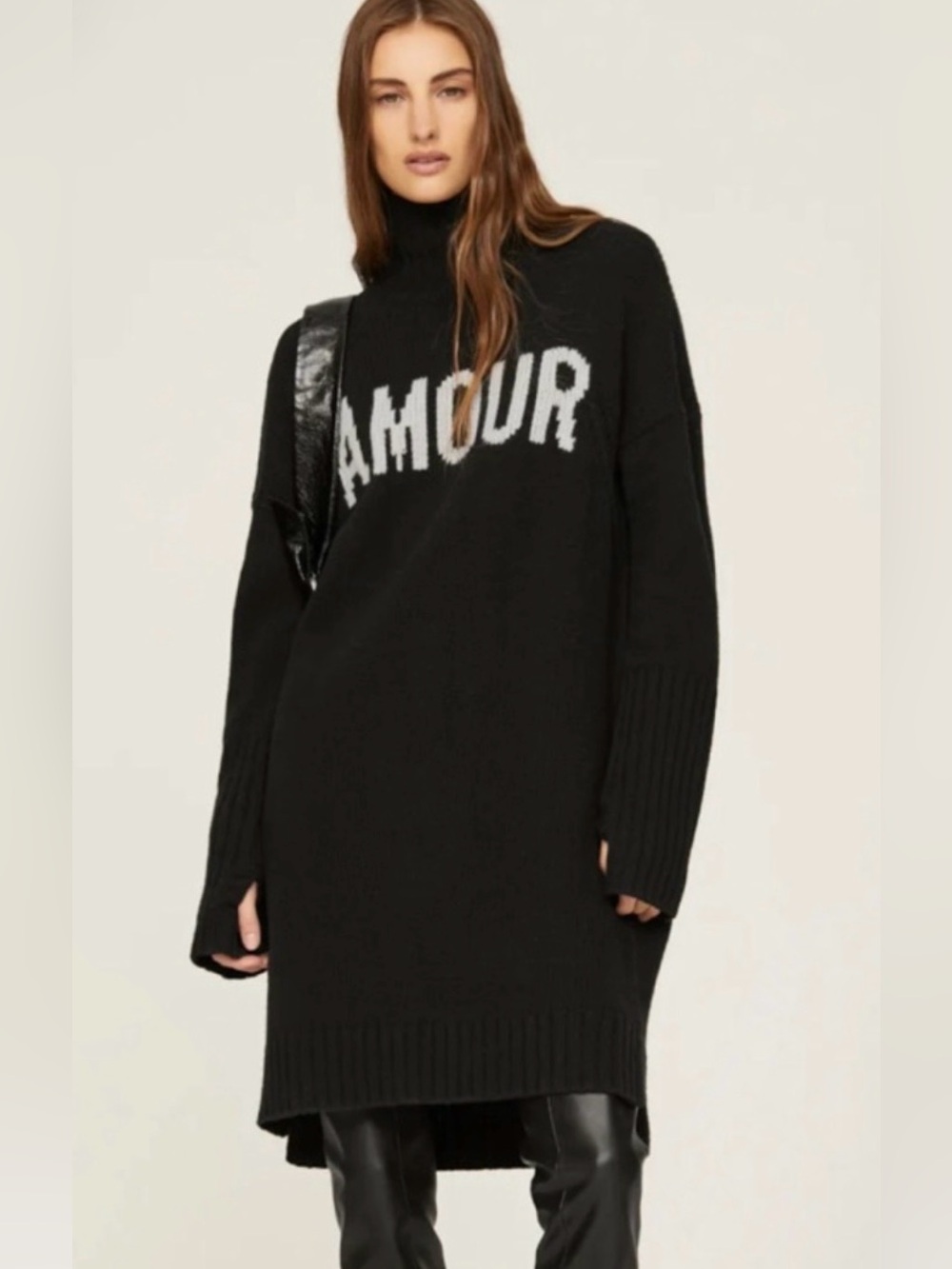 Zadig & Voltaire Almira We Amour Dress Wool Mini Black & White XS
